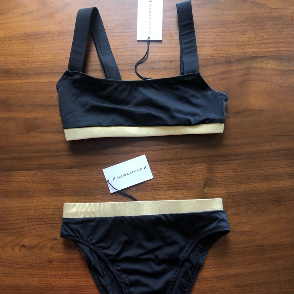 Solid & Striped high waisted bikini set